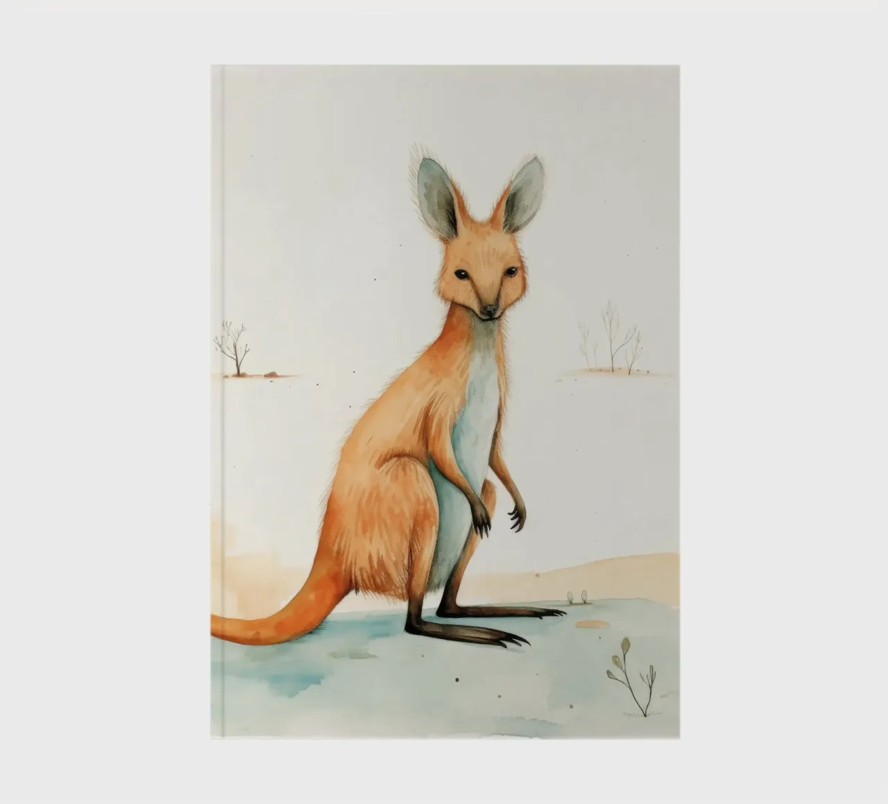 Minimal Wallaby 2 notebook by Minimal Animal Art