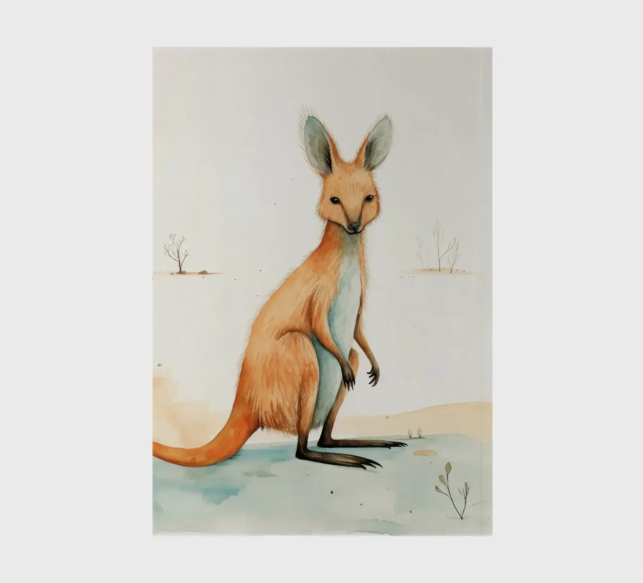 Minimal Wallaby 2 notebook by Minimal Animal Art
