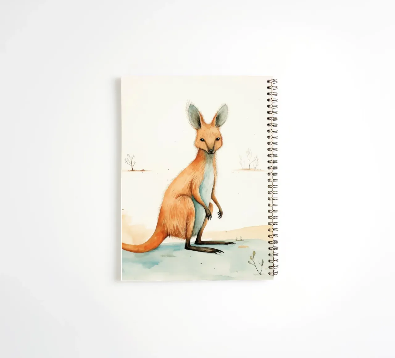 Minimal Wallaby 2 spiral notebook by Minimal Animal Art