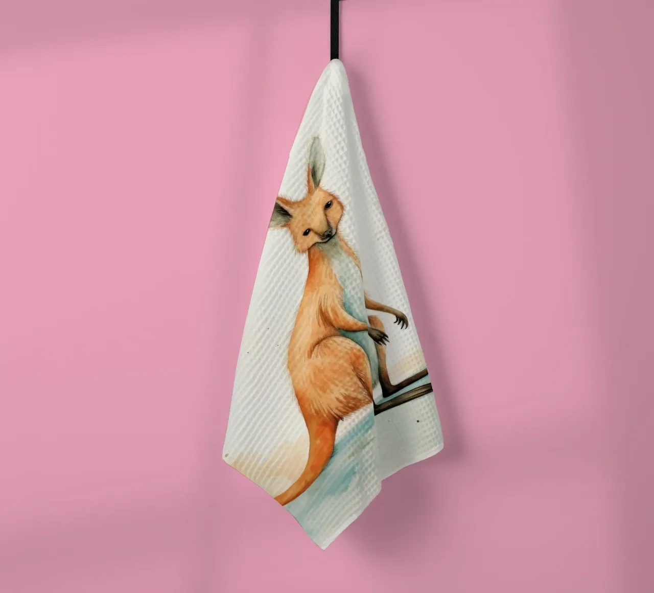 Minimal Wallaby 2 tea towel by Minimal Animal Art