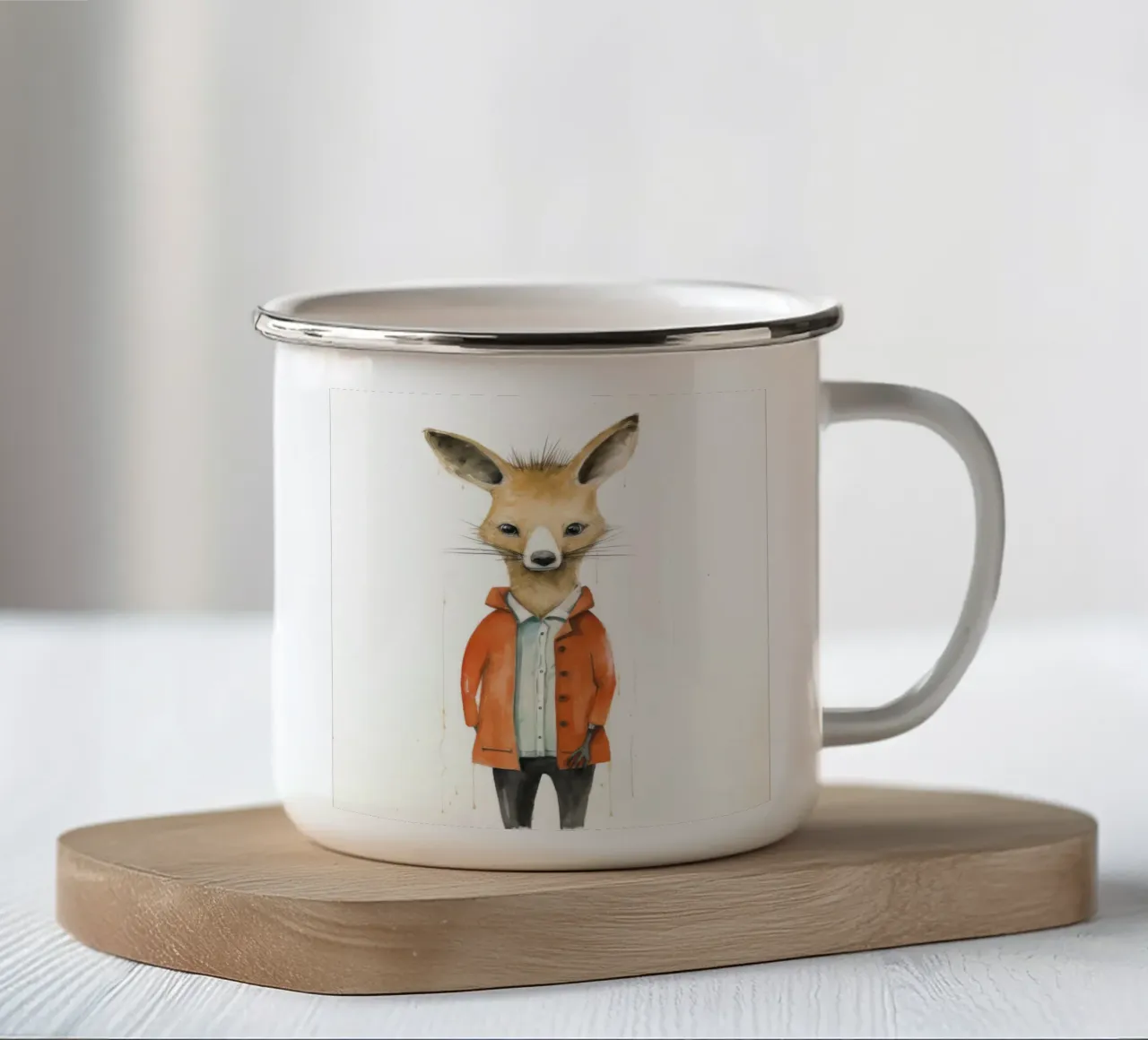 Wallaby minimale 3 tazza in smalto da Minimal Animal Art
