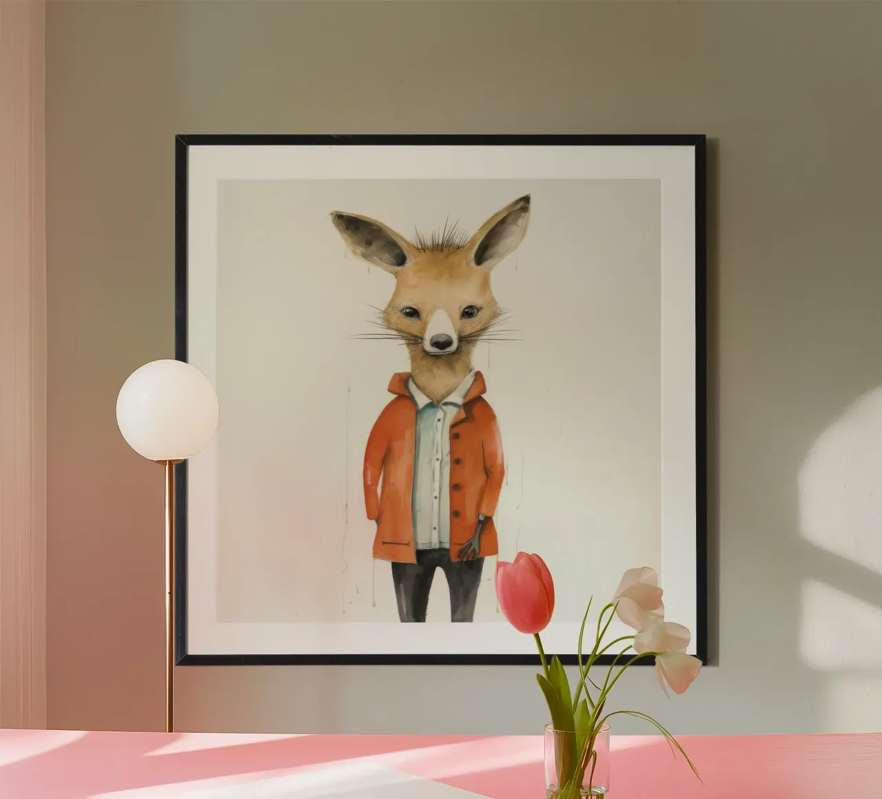 Minimal Wallaby poster da Minimal Animal Art