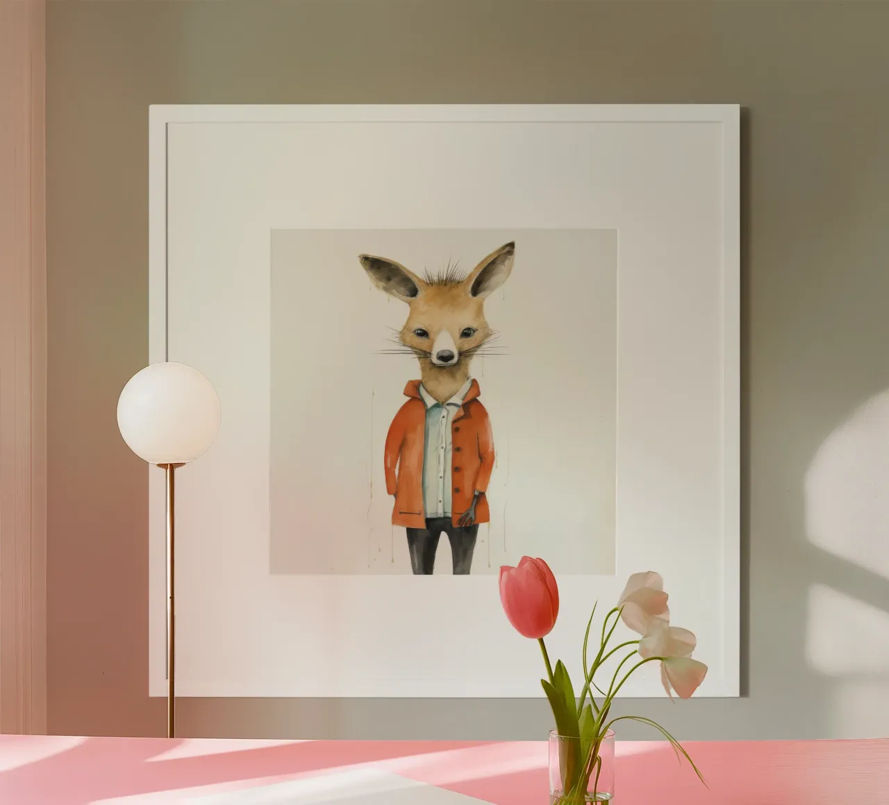 Minimal Wallaby poster da Minimal Animal Art