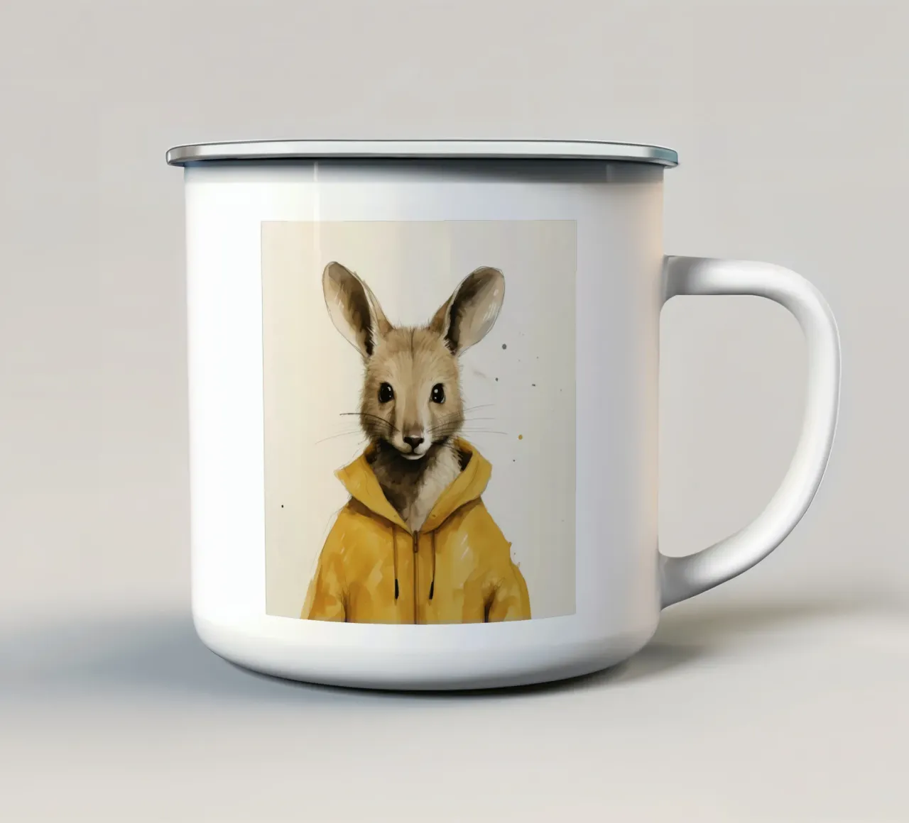 Wallaby minimo 4 tazza in smalto da Minimal Animal Art