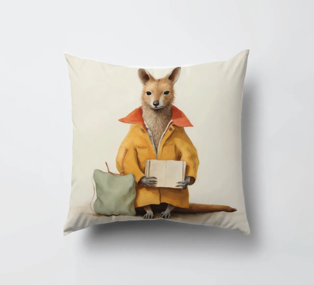 Wallaby minimo 1 cuscino da Minimal Animal Art