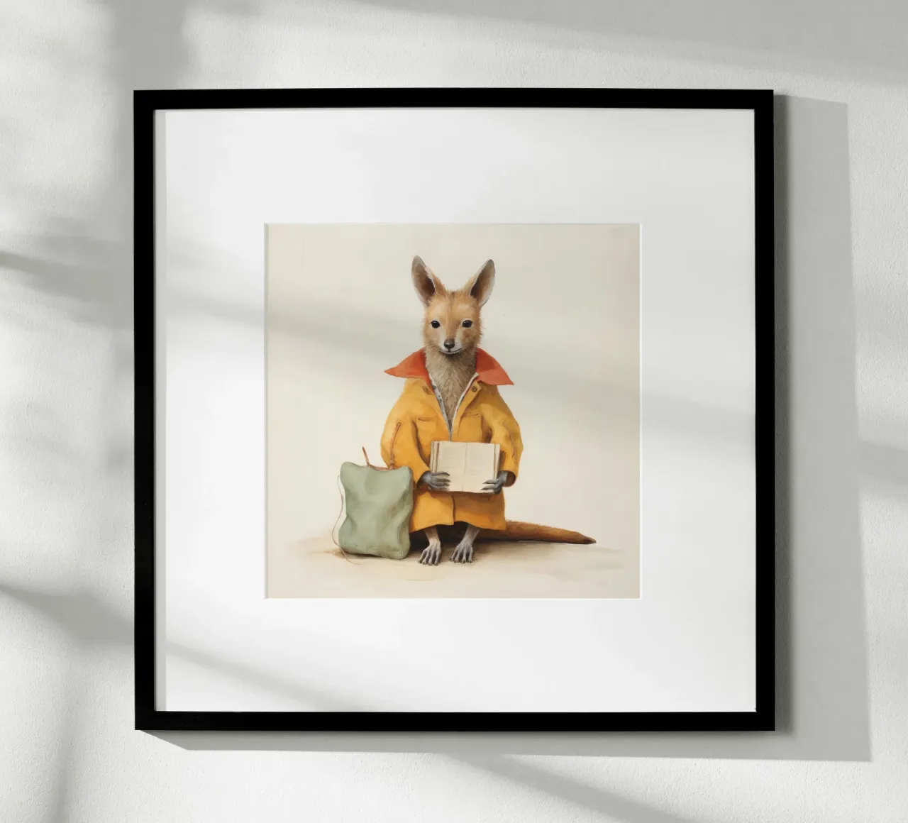 Minimal Wallaby poster da Minimal Animal Art