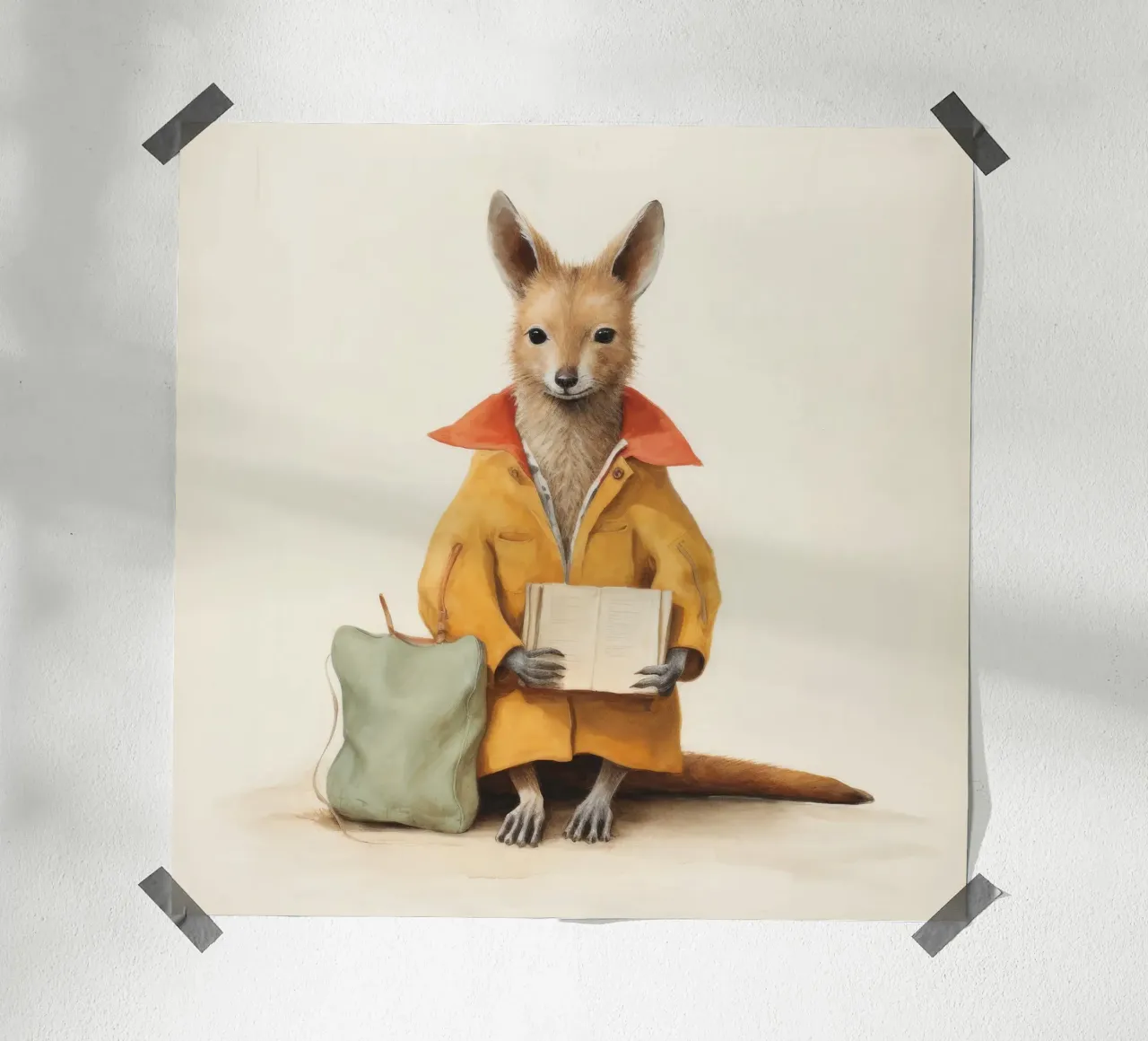 Minimal Wallaby poster da Minimal Animal Art