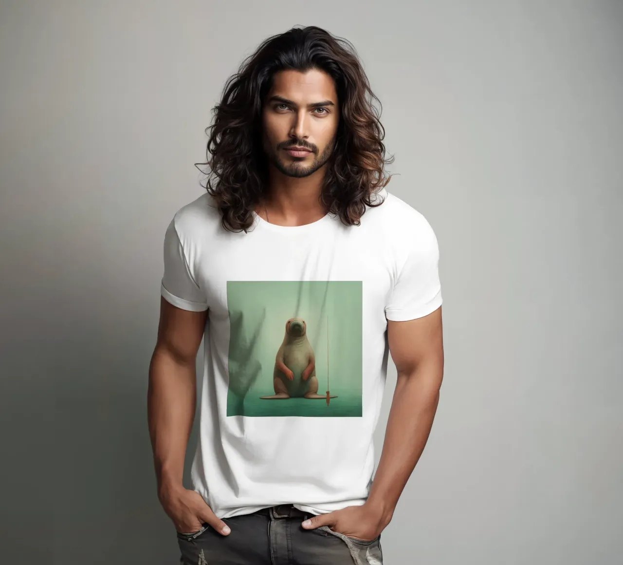 Tricheco minimo 2 t-shirt da Minimal Animal Art
