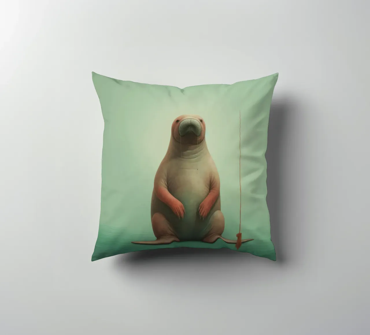 Tricheco minimo 2 cuscino da Minimal Animal Art