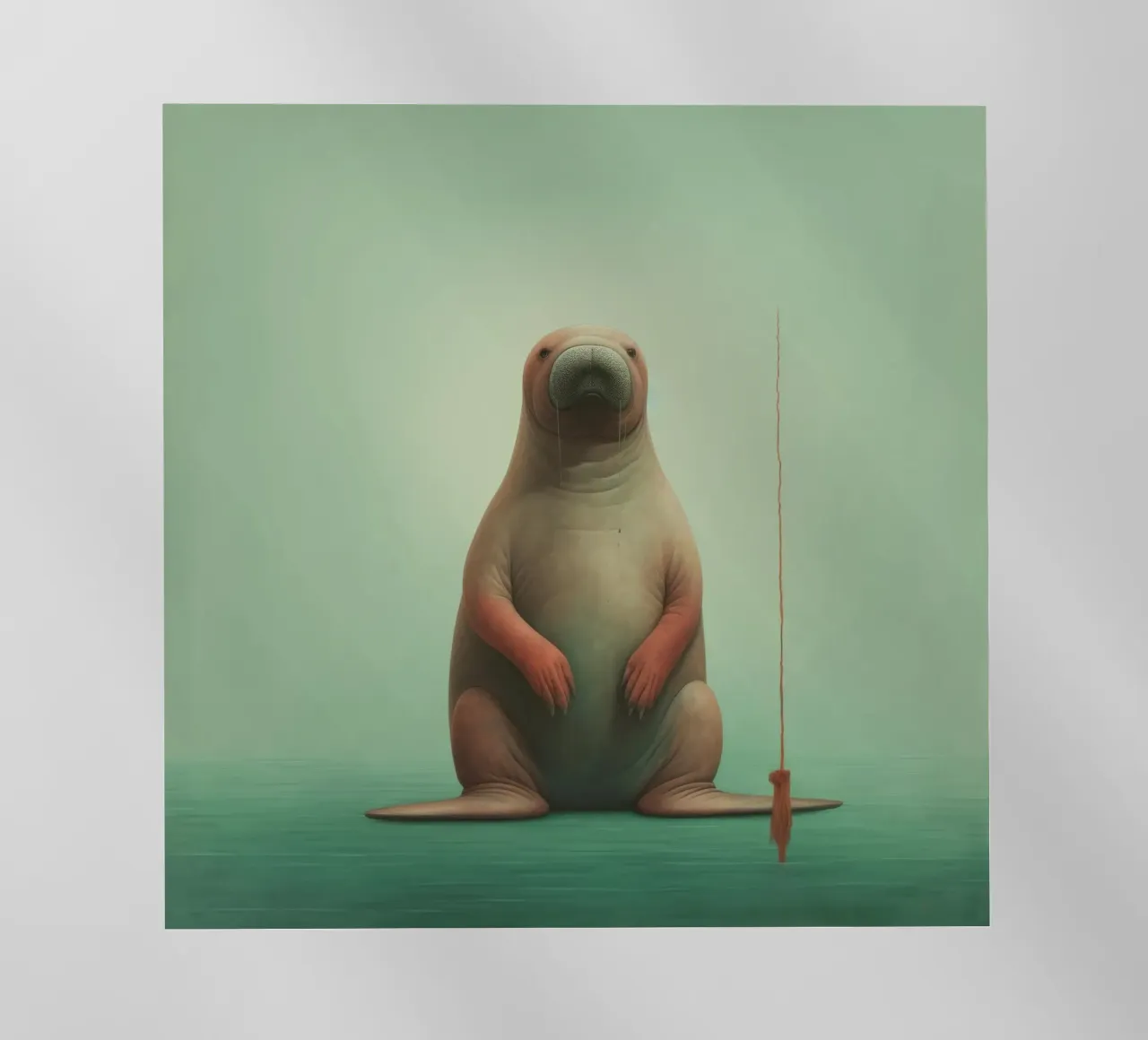 Tricheco minimo 2 pellicola backlit da Minimal Animal Art