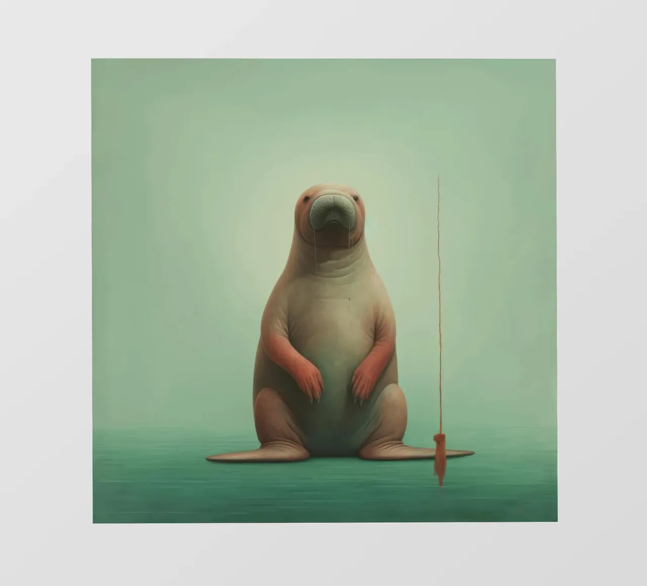 Tricheco minimo 2 pellicola backlit da Minimal Animal Art