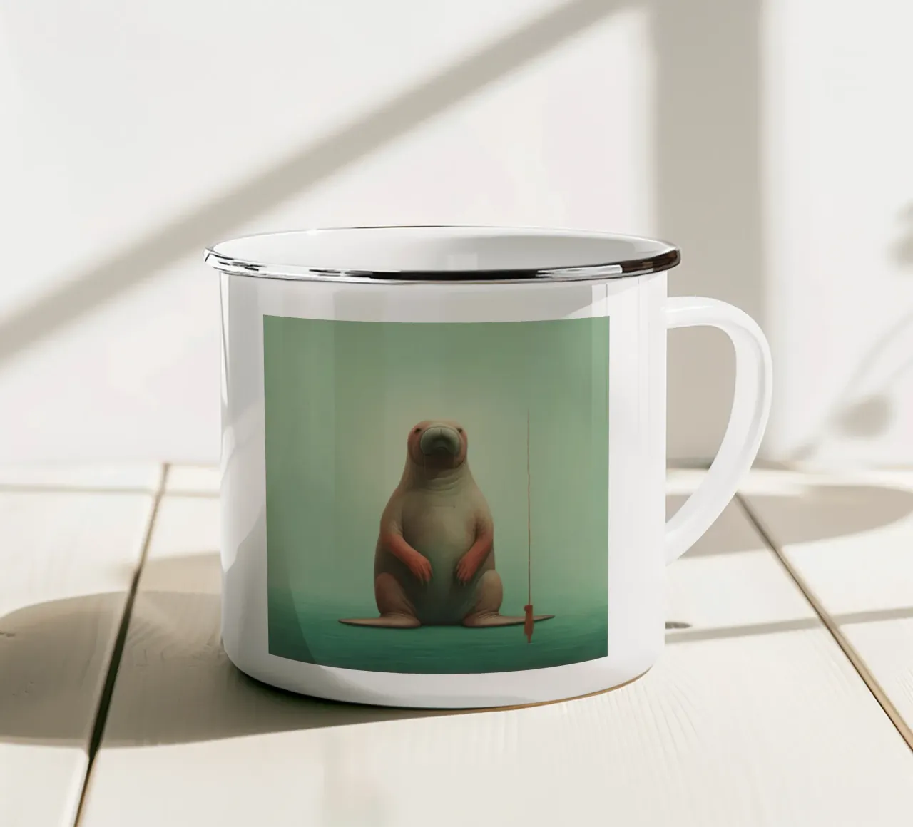 Tricheco minimo 2 tazza in smalto da Minimal Animal Art