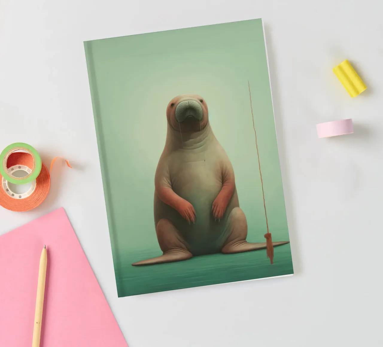 Minimal Walrus 2 notebook by Minimal Animal Art