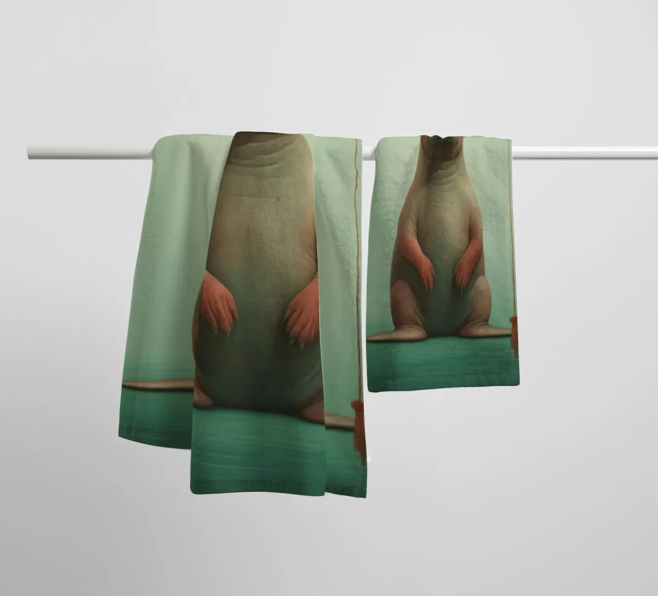Tricheco minimo 2 asciugamano da bagno da Minimal Animal Art