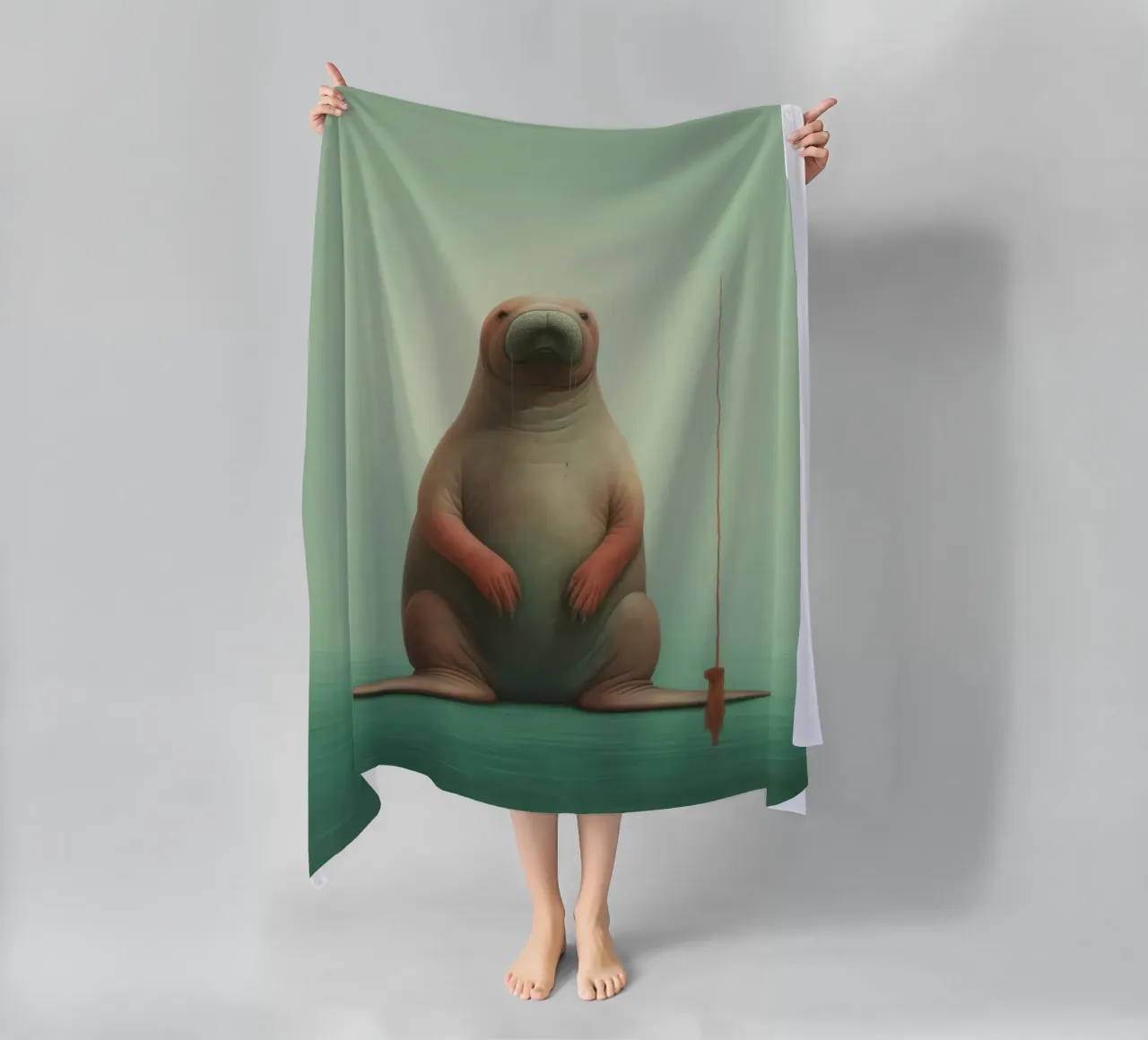 Tricheco minimo 2 telo mare da Minimal Animal Art