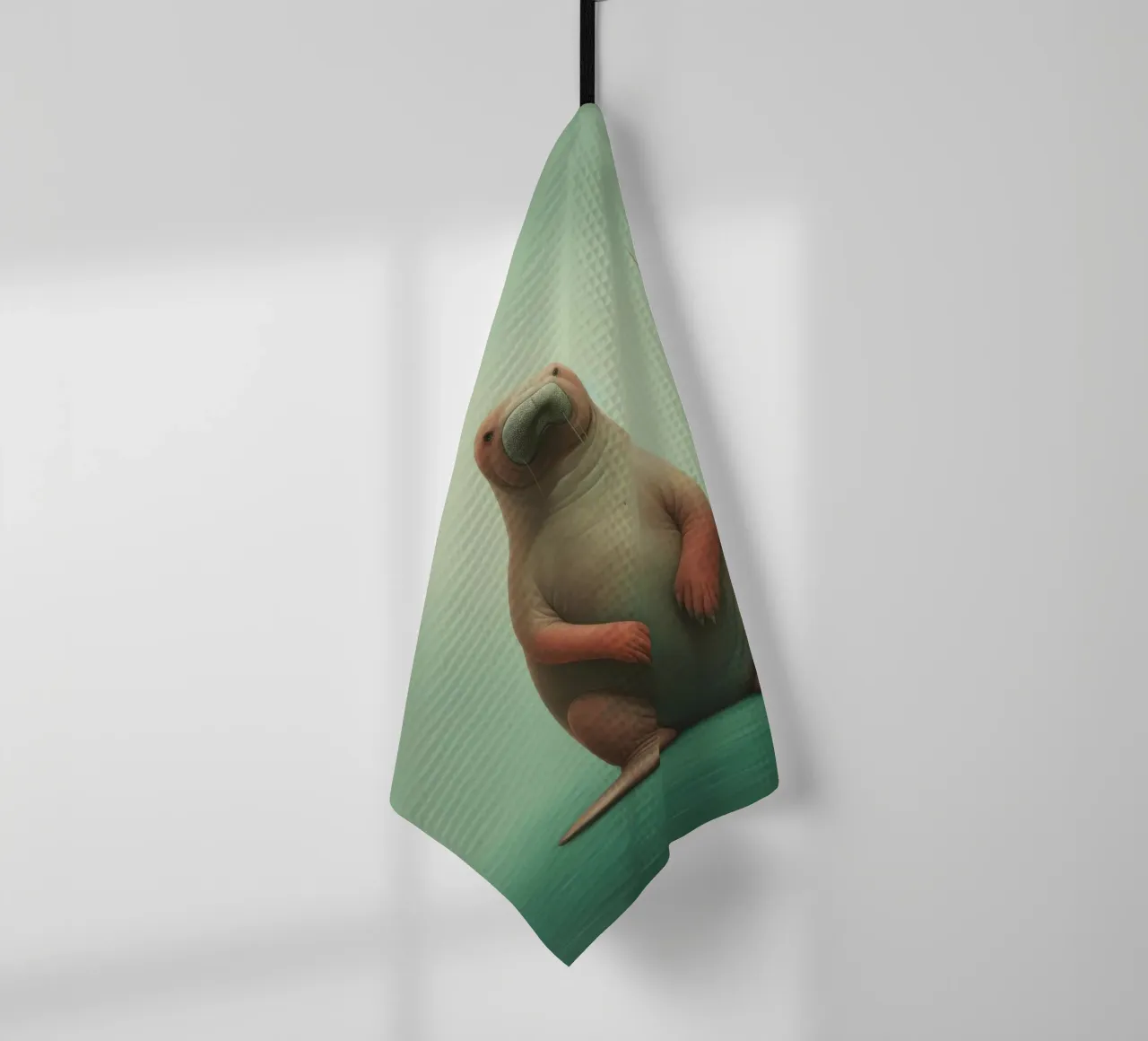 Tricheco minimo 2 canovaccio da cucina da Minimal Animal Art