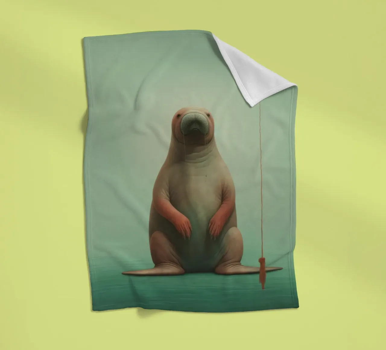 Tricheco minimo 2 coperta in pile da Minimal Animal Art