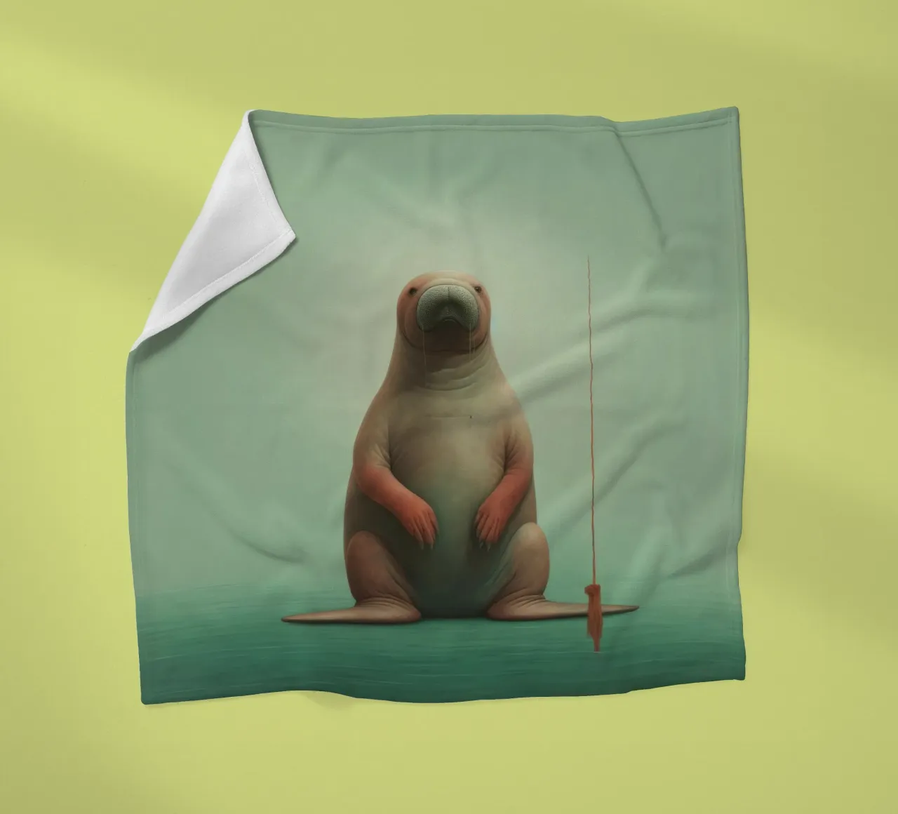 Tricheco minimo 2 coperta in pile da Minimal Animal Art