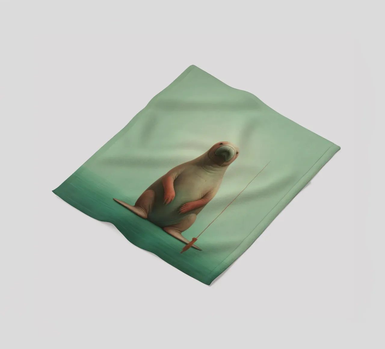 Tricheco minimo 2 coperta in pile da Minimal Animal Art