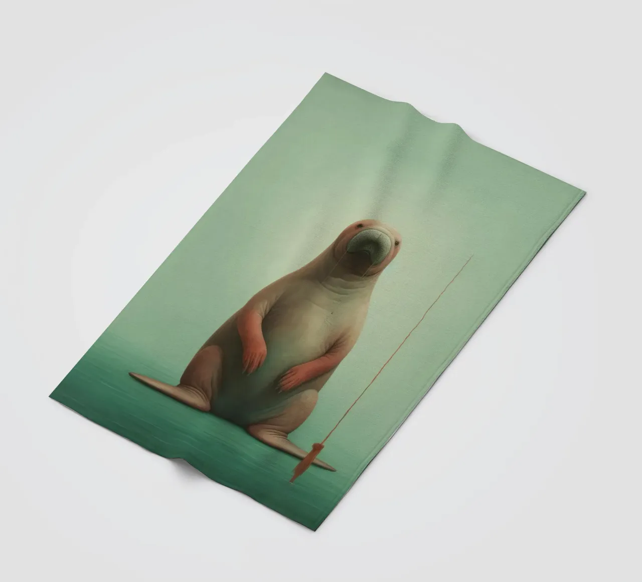 Tricheco minimo 2 coperta in pile da Minimal Animal Art