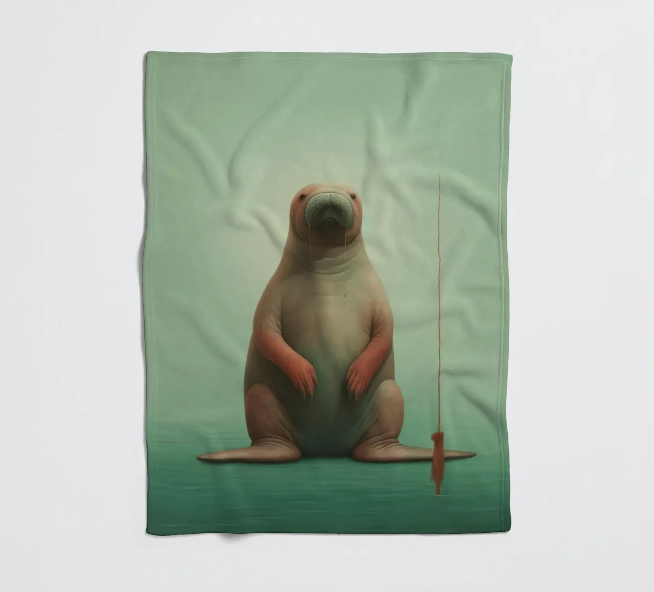 Tricheco minimo 2 coperta in pile da Minimal Animal Art