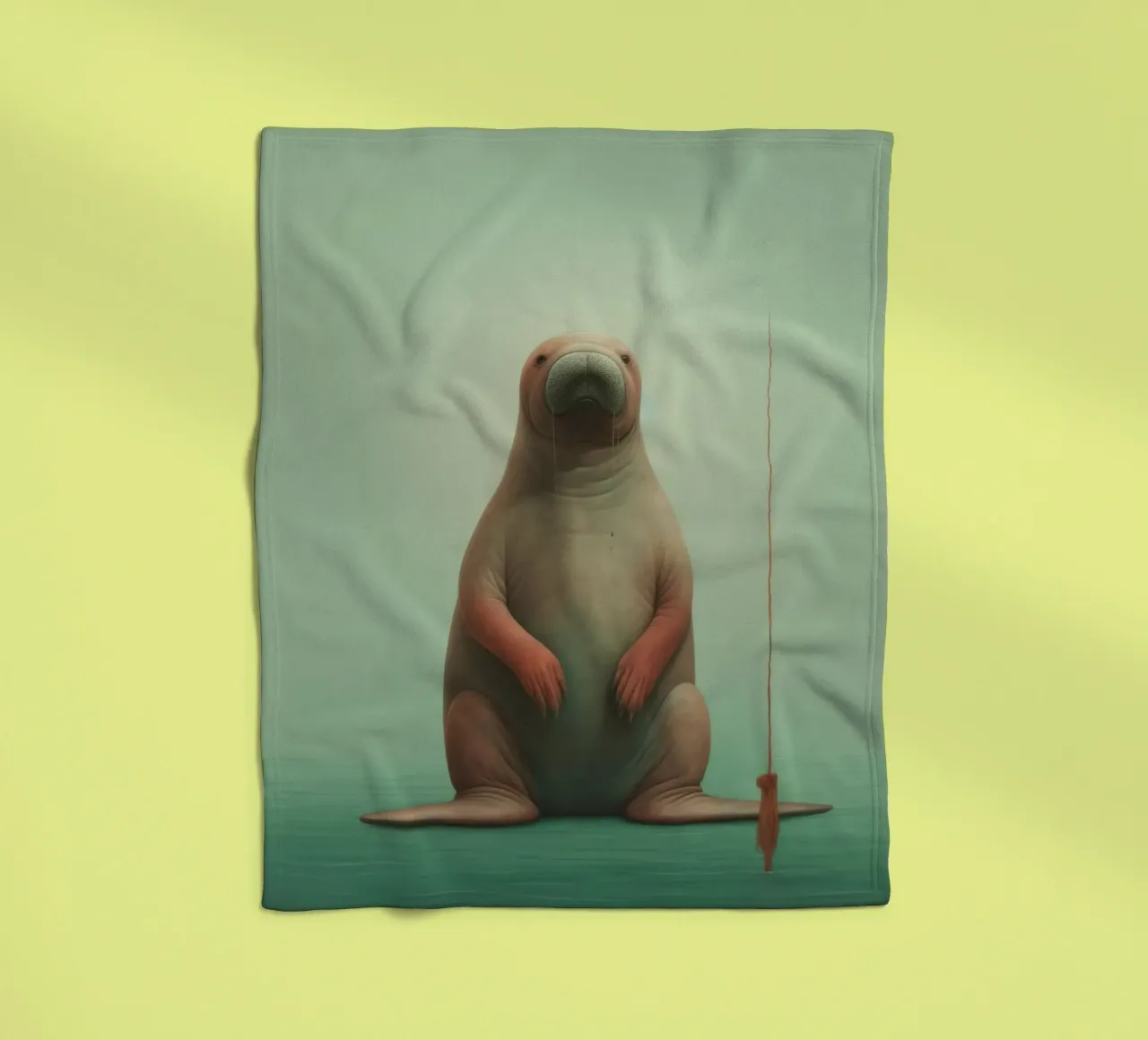 Tricheco minimo 2 coperta in pile da Minimal Animal Art