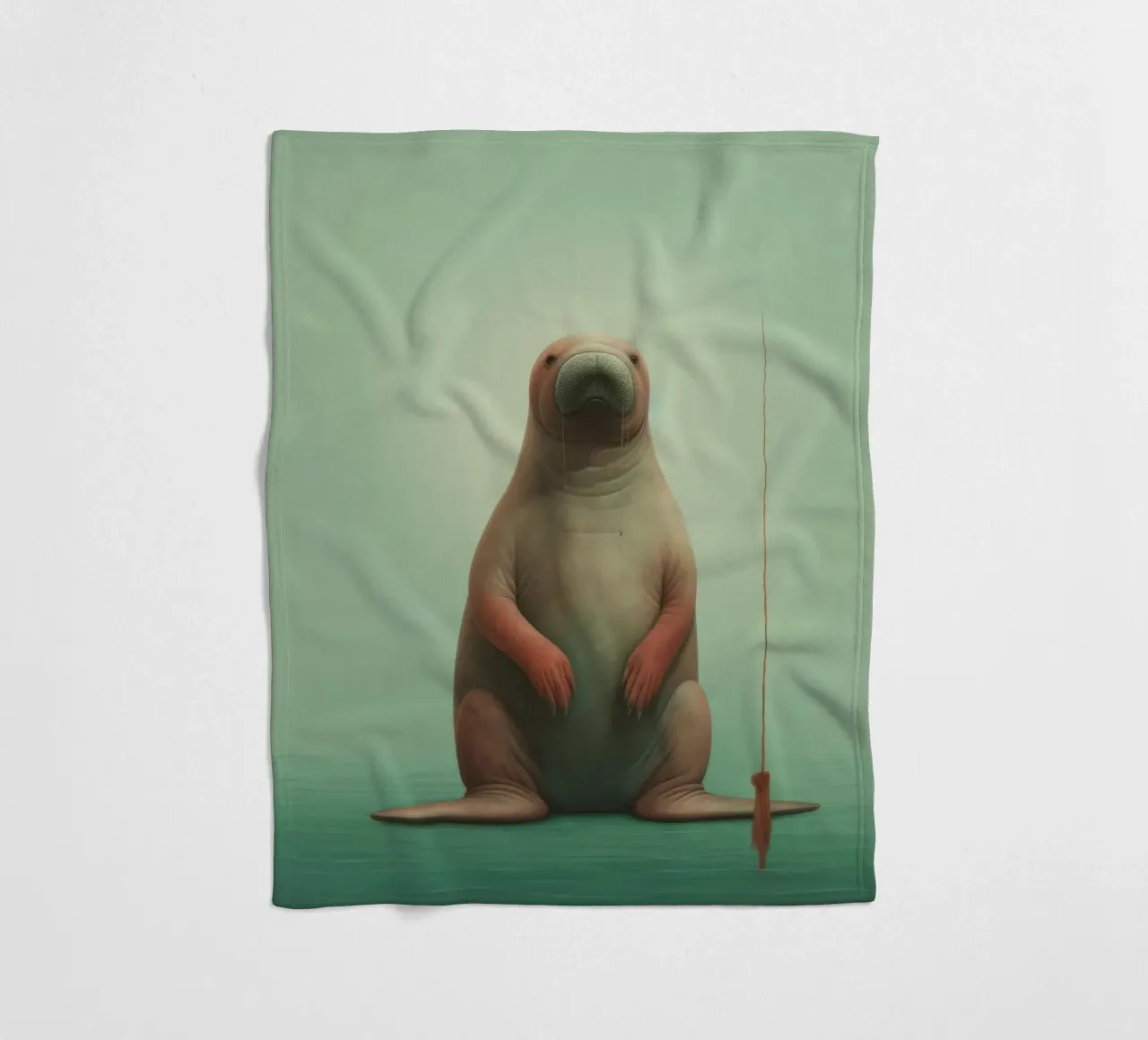 Tricheco minimo 2 coperta in pile da Minimal Animal Art