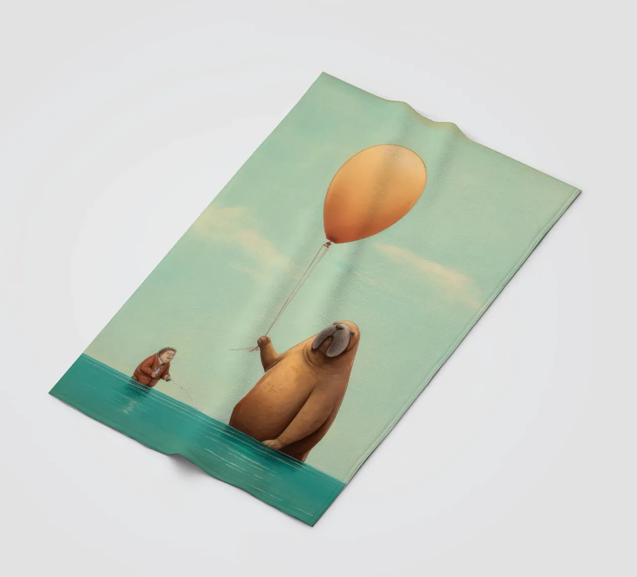 Tricheco minimo 3 coperta in pile da Minimal Animal Art