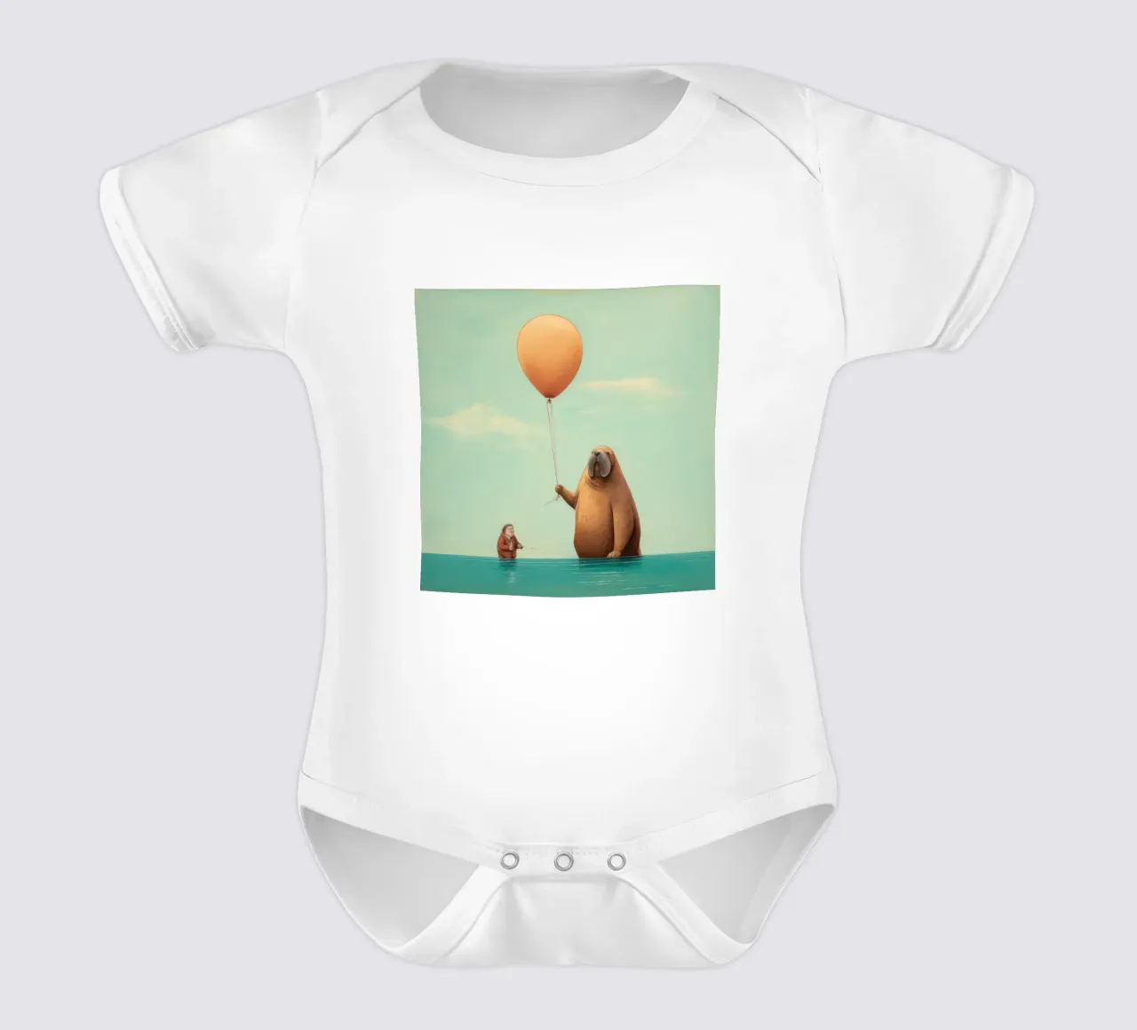 Tricheco minimo 3 body neonato maniche corte da Minimal Animal Art