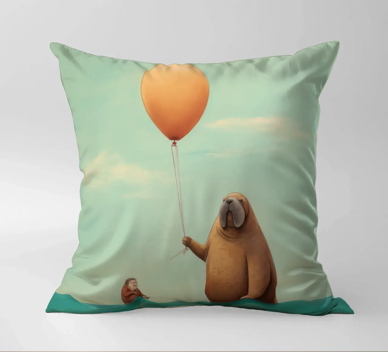 Tricheco minimo 3 cuscino da Minimal Animal Art