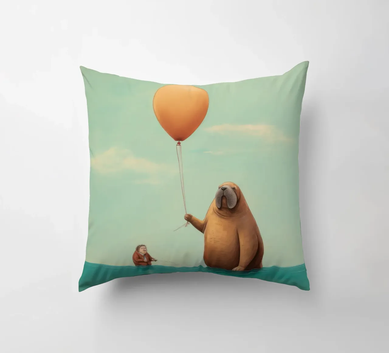 Tricheco minimo 3 cuscino da Minimal Animal Art