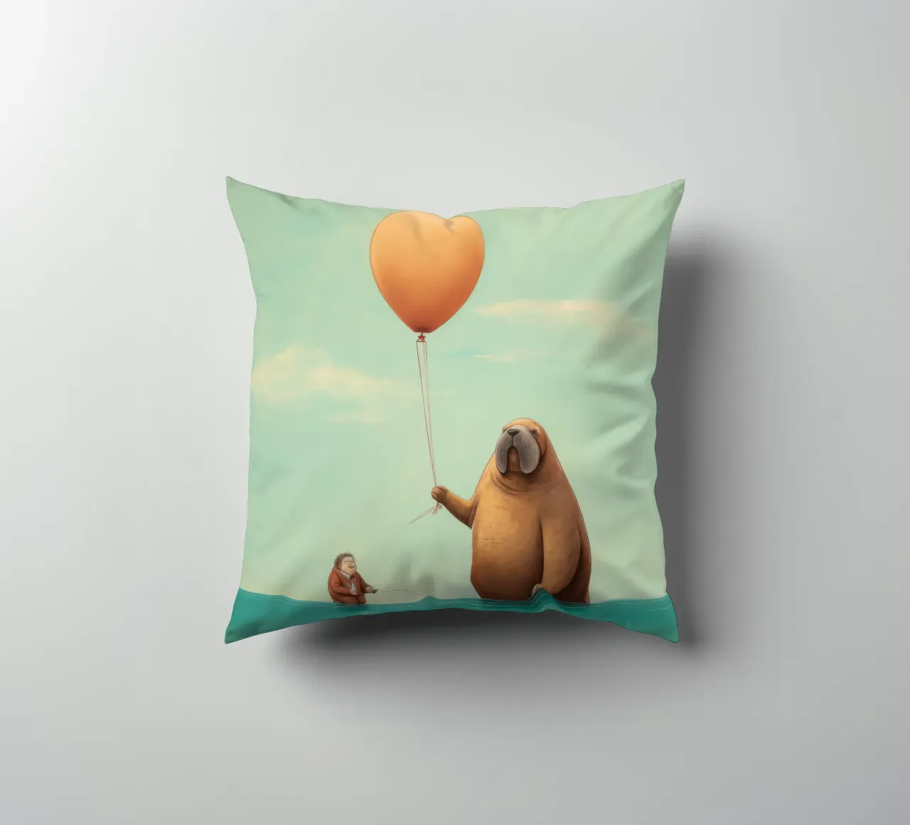 Tricheco minimo 3 cuscino da Minimal Animal Art