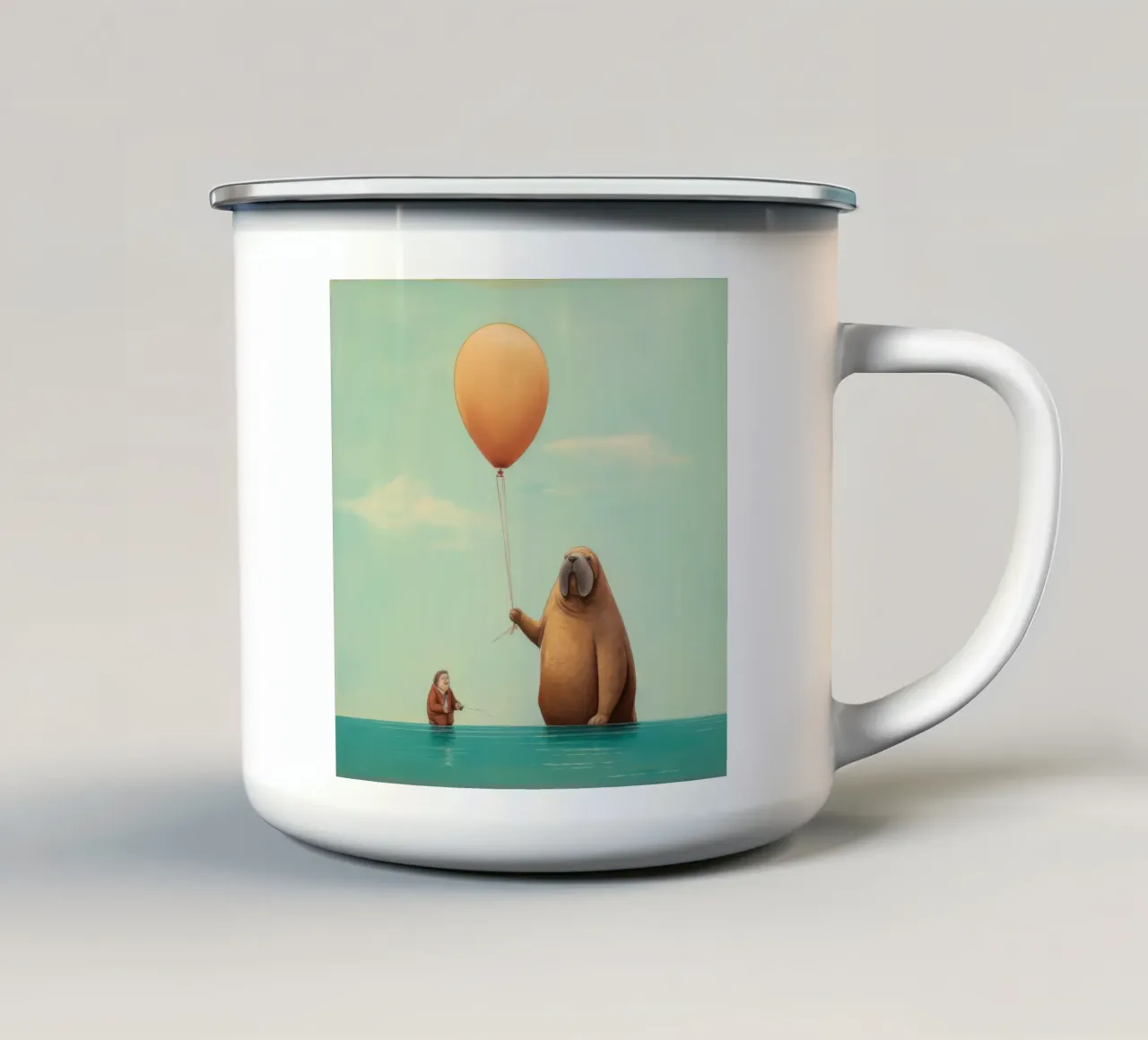 Tricheco minimo 3 tazza in smalto da Minimal Animal Art