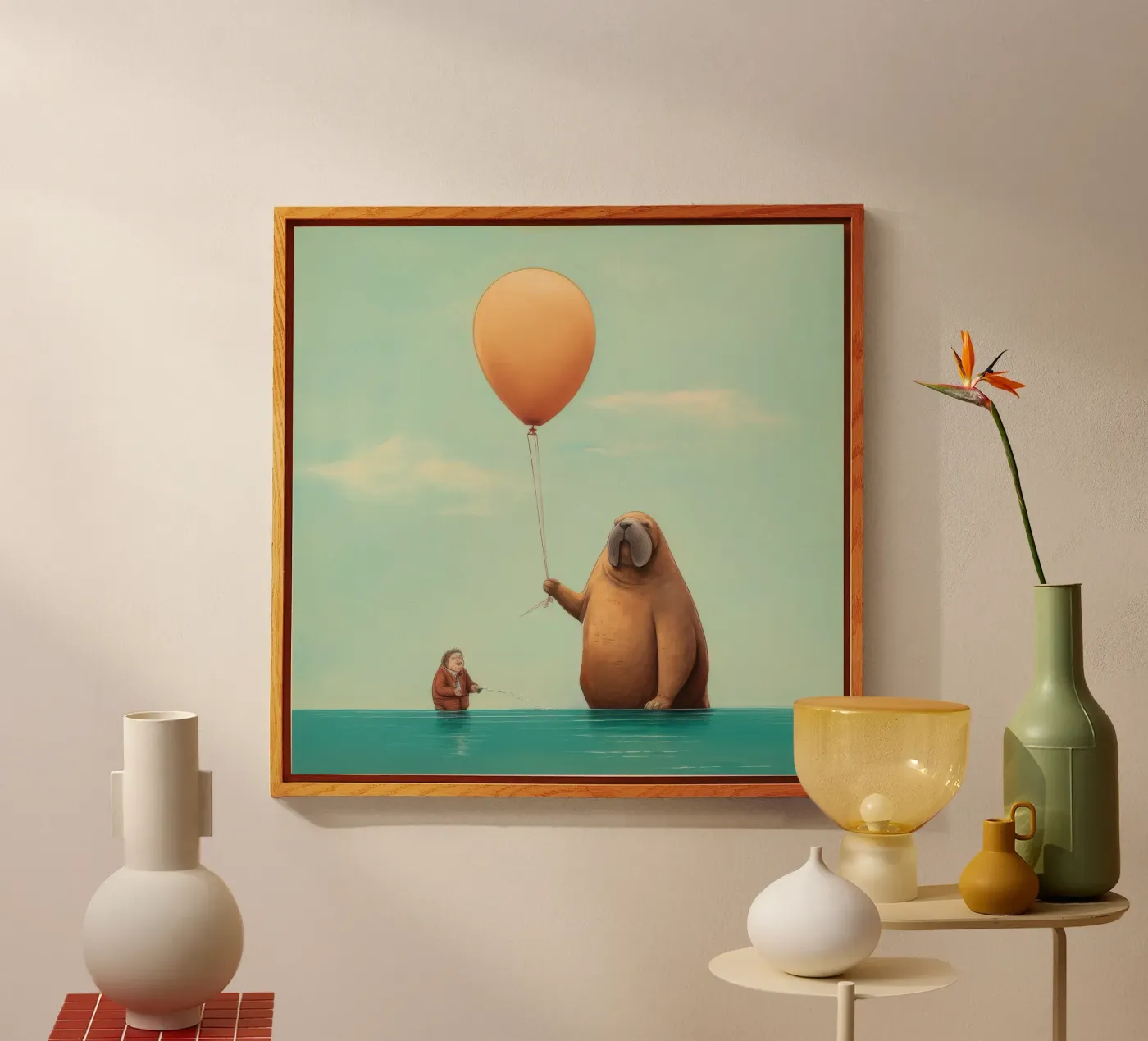 Minimal Walrus acrylic glass by Minimal Animal Art