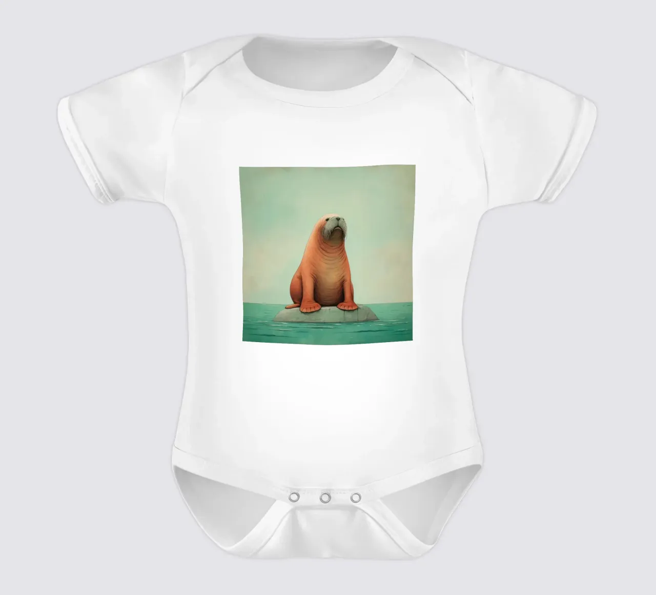 Tricheco minimo 1 body neonato maniche corte da Minimal Animal Art
