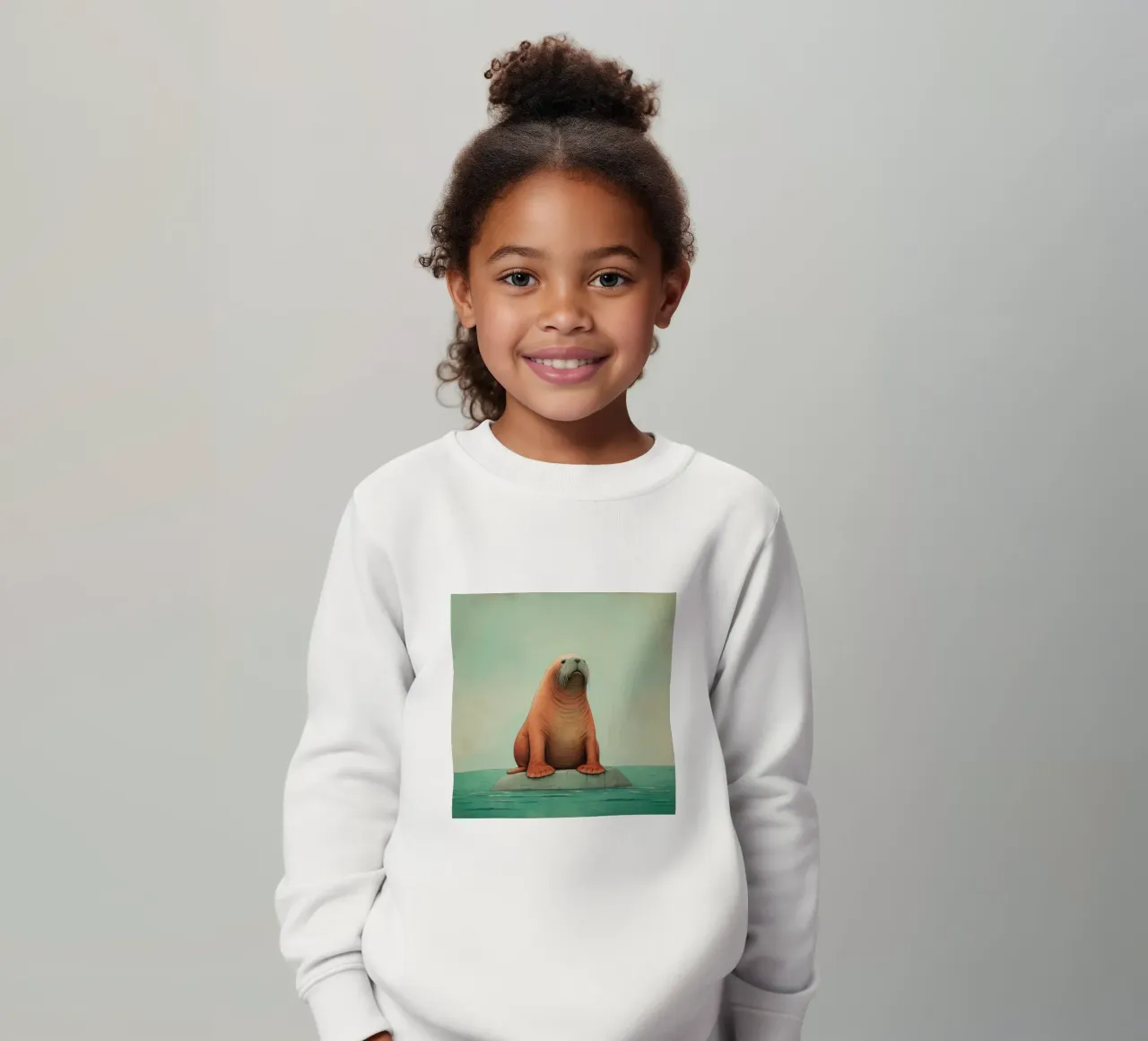 Tricheco minimo 1 felpa bambino da Minimal Animal Art