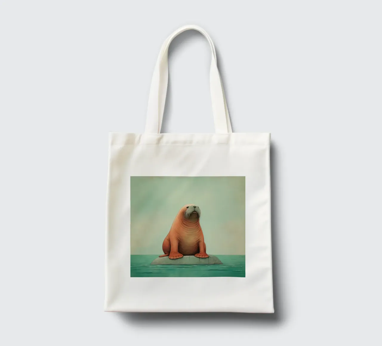 Tricheco minimo 1 borsa in juta da Minimal Animal Art