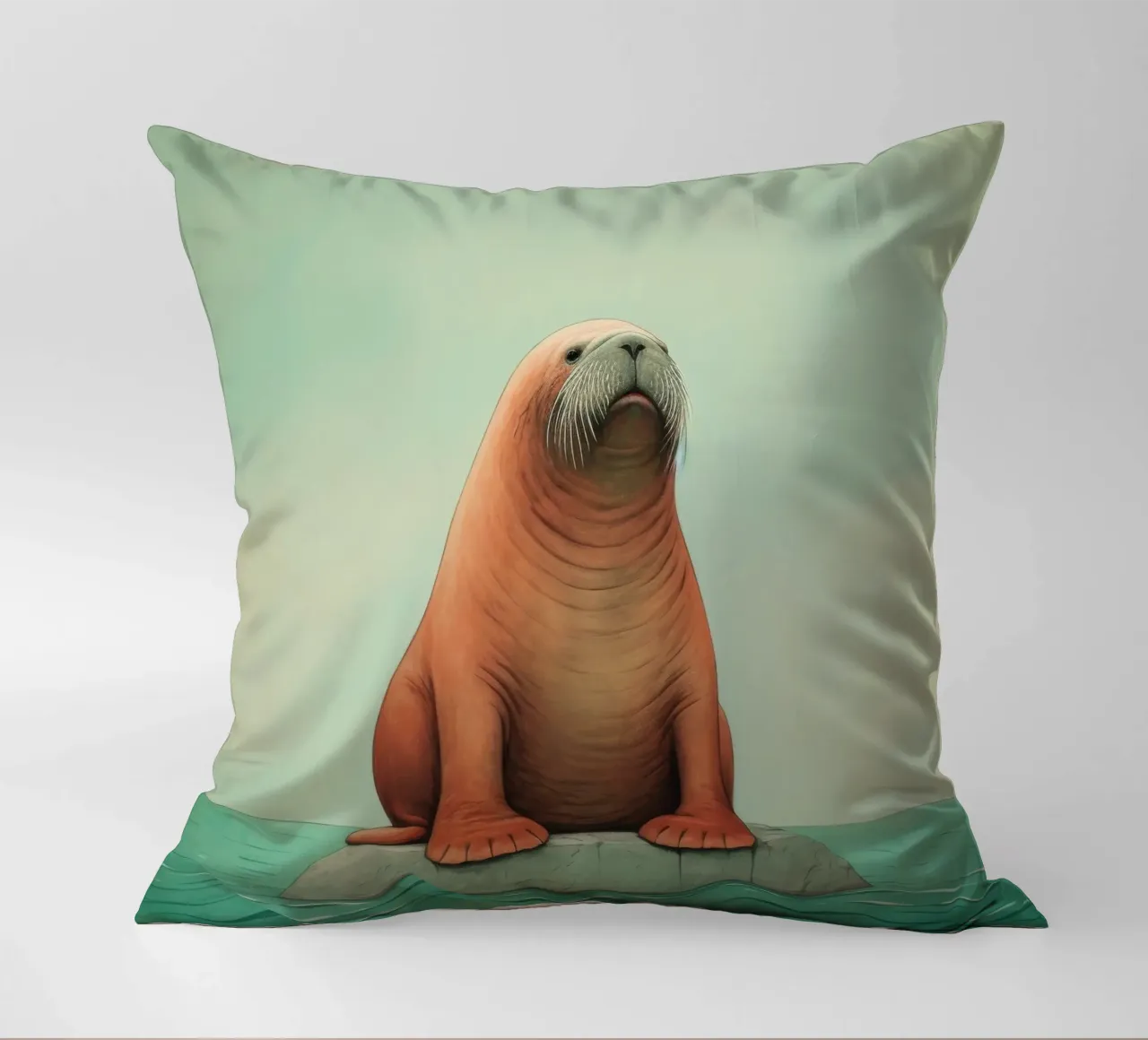 Tricheco minimo 1 cuscino da Minimal Animal Art