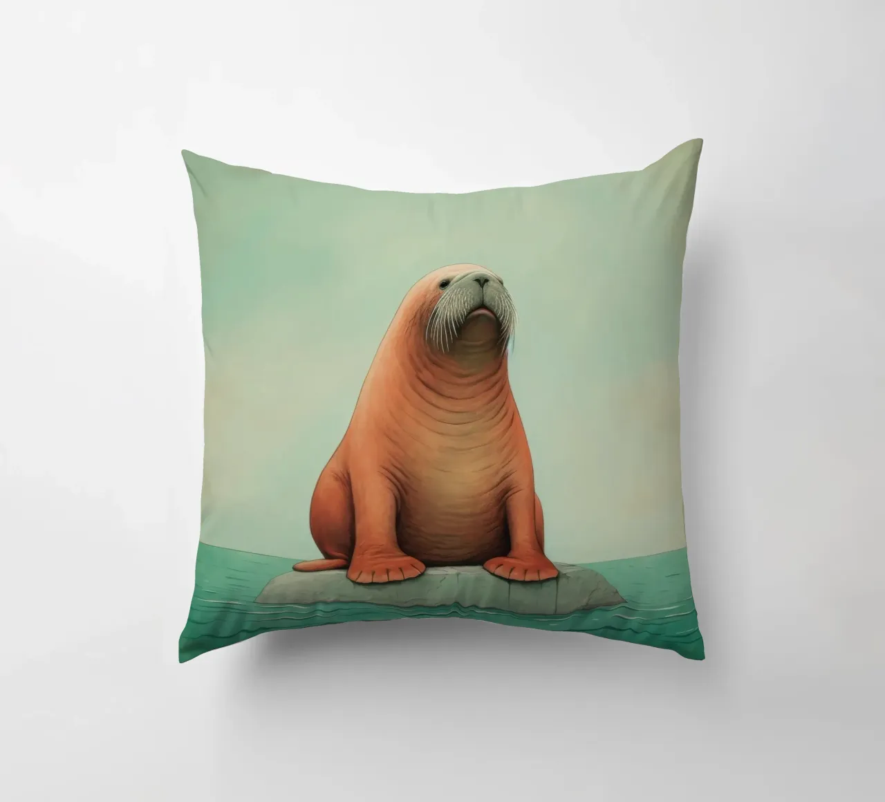 Tricheco minimo 1 cuscino da Minimal Animal Art