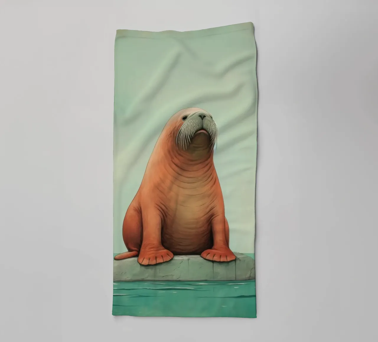 Tricheco minimo 1 asciugamano da bagno da Minimal Animal Art