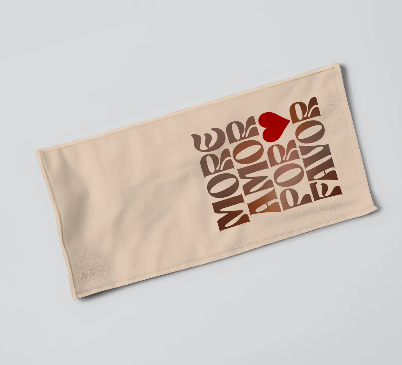 Mehr Liebe bitte - Mokka-Mousse-Liebe Handtuch von Dominique Vari Words