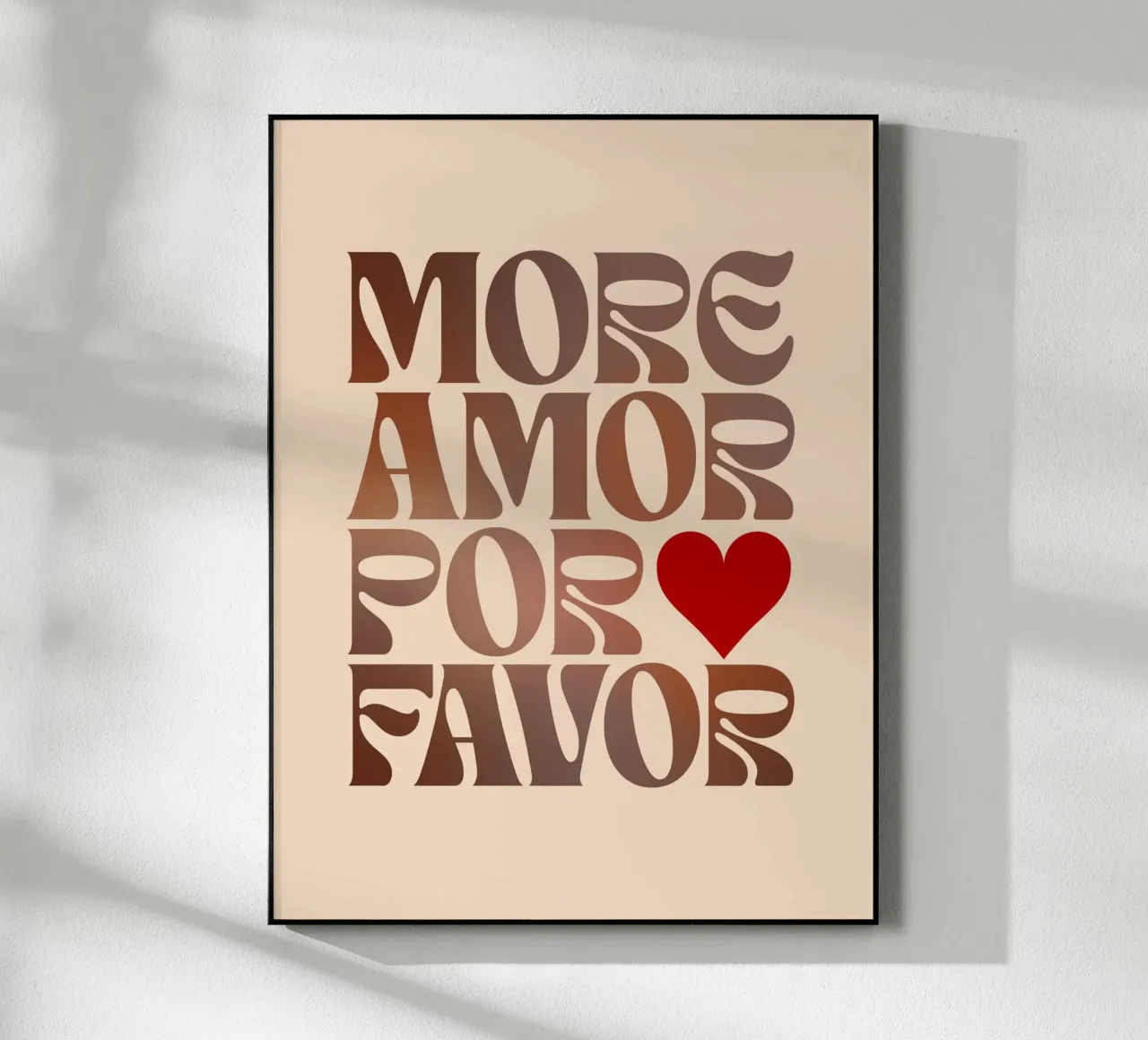 Mehr Liebe bitte - Mokka-Mousse-Liebe Acryl-Glas von Dominique Vari Words