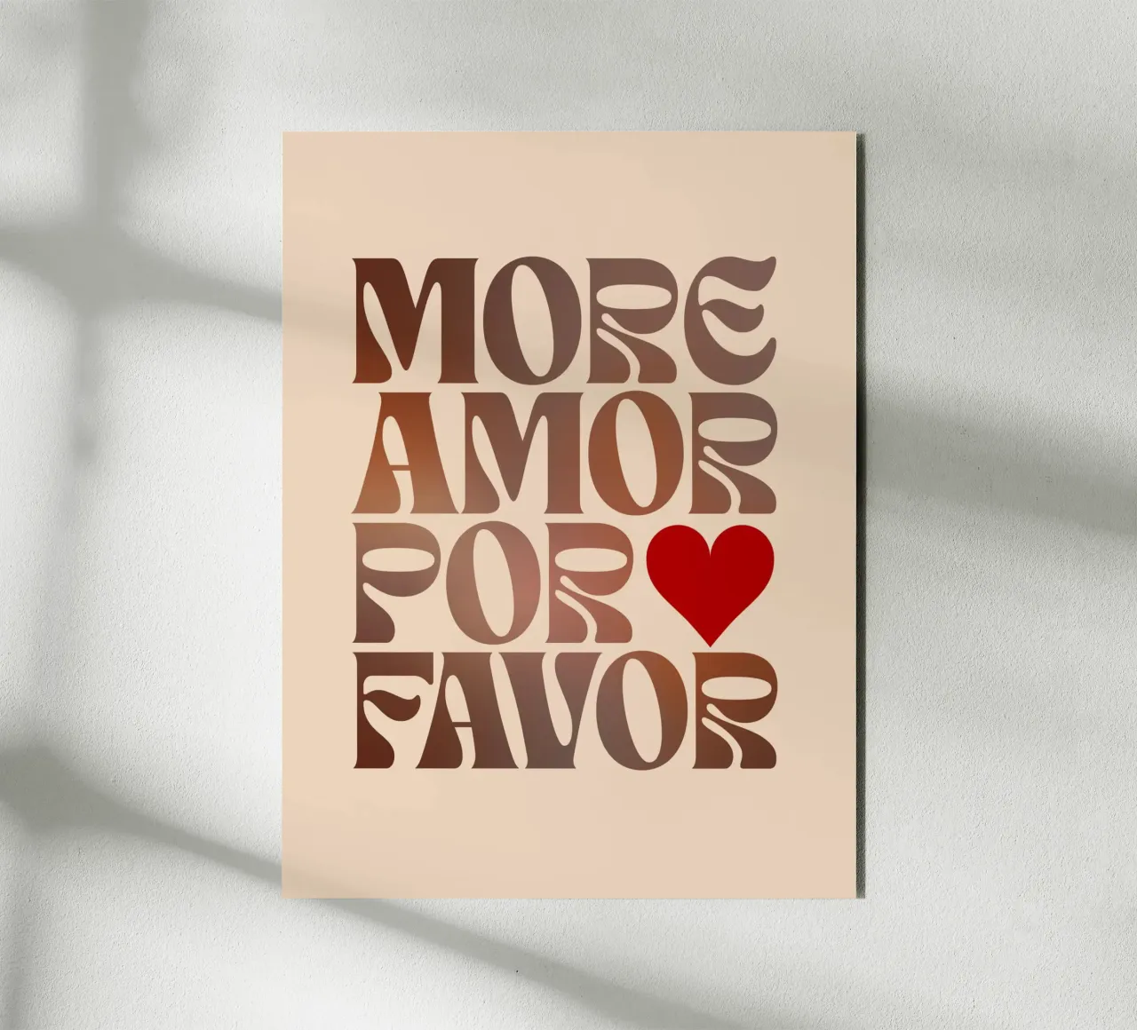 Mehr Liebe bitte - Mokka-Mousse-Liebe Alu-Dibond von Dominique Vari Words