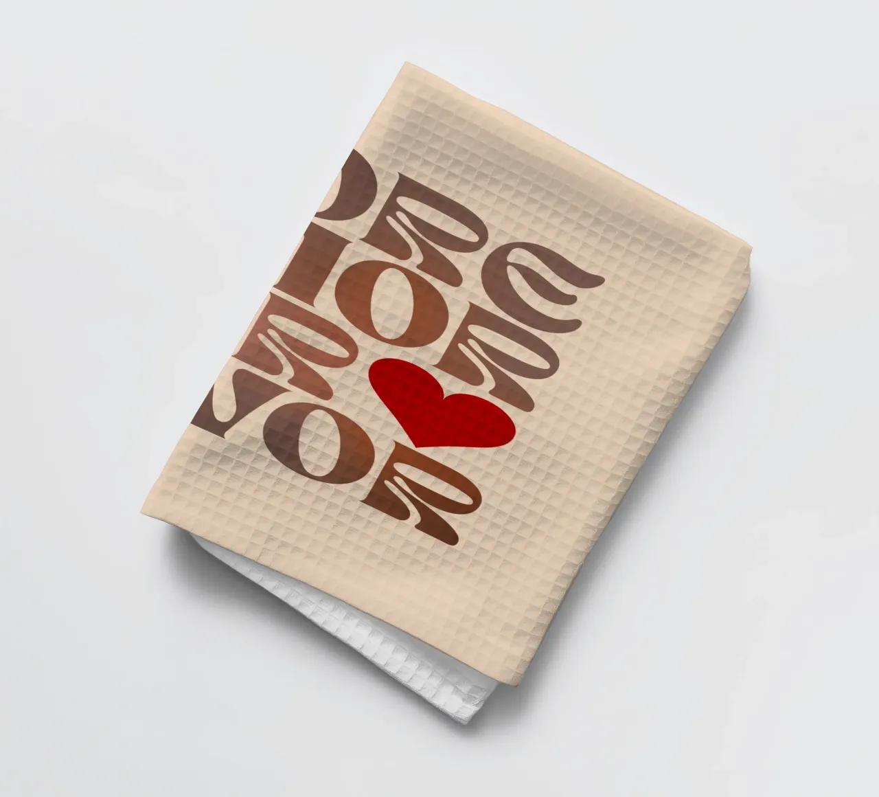 Mehr Liebe bitte - Mokka-Mousse-Liebe Geschirrtuch von Dominique Vari Words