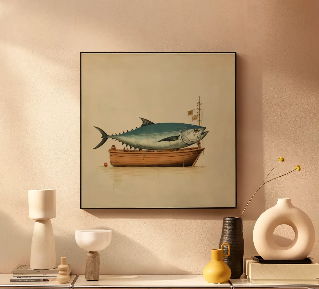 Tonno minimo 4 alluminio dibond da Minimal Animal Art