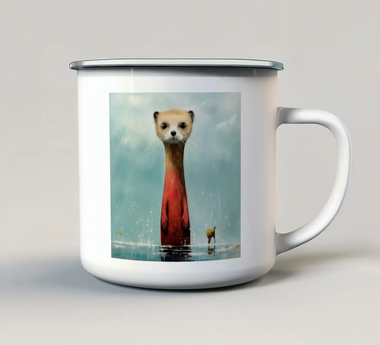 Donnola minima 2 tazza in smalto da Minimal Animal Art
