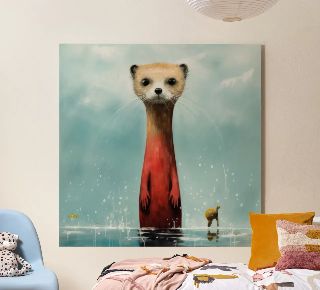 Minimale Wezel acryl van Minimal Animal Art