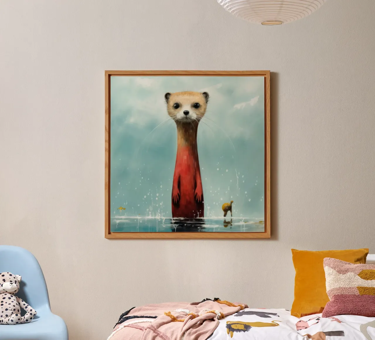 Donnola minima 2 alluminio dibond da Minimal Animal Art
