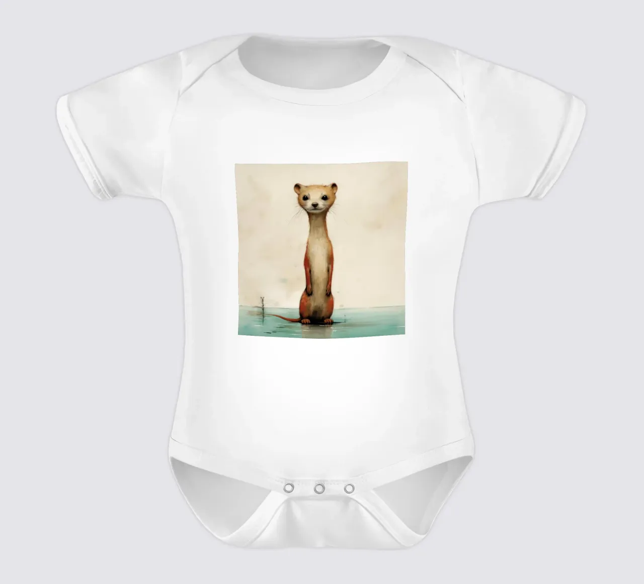 Minimal Weasel 3 Kurzarm Babybody von Minimal Animal Art