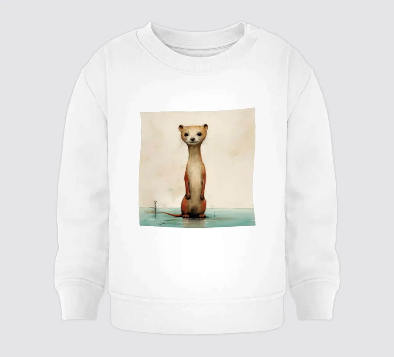 Donnola minima 3 felpa neonato da Minimal Animal Art